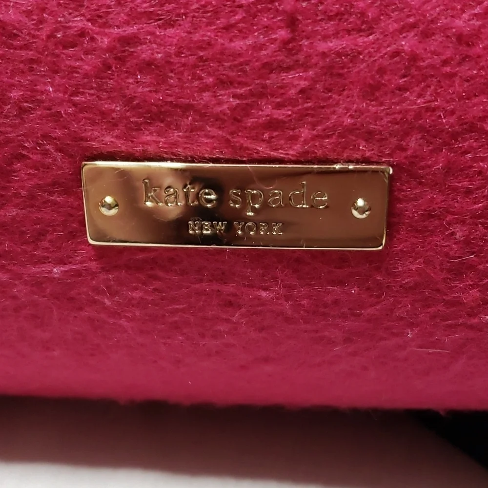 Kate spade pink and red felted crossbody rare